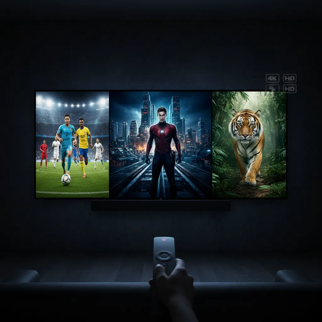 IPTV 4K Portugal: comparação de imagem 4K e HD numa televisão