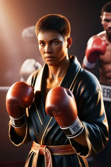 Pugilista com luvas de boxe