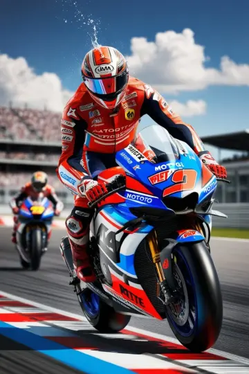 Piloto de motociclismo em corrida