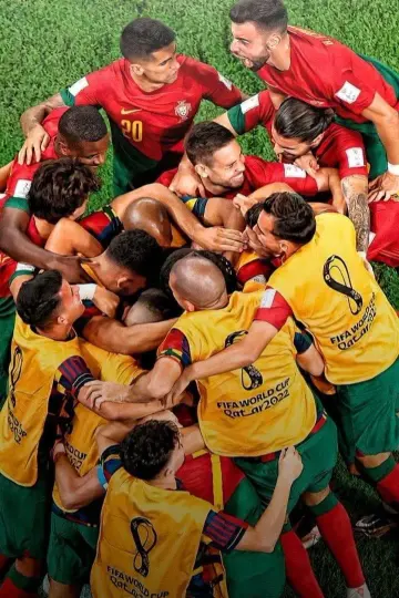 Seleção portuguesa de futebol a festejar